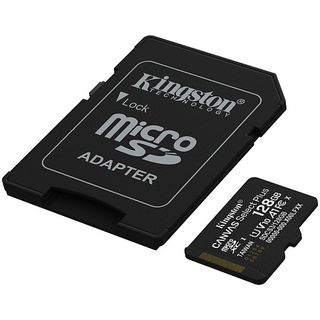 Карта памяти Micro SecureDigital 128Gb Kingston Canvas Select Plus (SDCS3/128GB) + SD адаптер