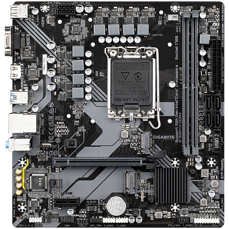Материнская плата Gigabyte B760M H DDR4 B760 Socket-1700 2xDDR4, 4xSATA3, RAID, 2xM.2, 1xPCI-E16x, 4xUSB3.2, D-Sub, HDMI, Glan, mATX