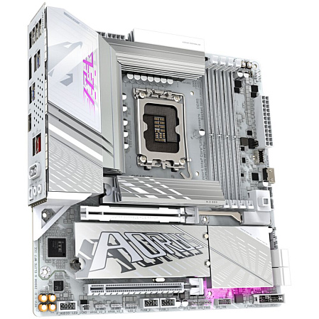 Материнская плата Gigabyte Z890M AORUS Elite WiFi7 Ice Z890 Soc-1851 4xDDR5, 4xSATA3, RAID, 3хM.2, 2xPCI-E16x, 5xUSB3.2, 1xUSB3.2 Type C, DP, WiFi, 2.5Glan, mATX