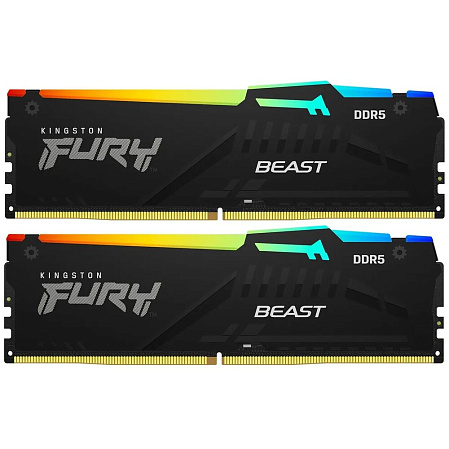 Модуль памяти DIMM 64Gb 2х32Gb DDR5 PC48000 6000MHz Kingston Fury Beast Black RGB EXPO (KF560C30BBEAK2-64)