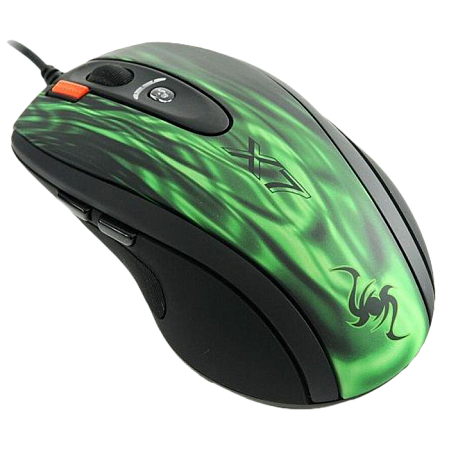 Мышь A4Tech XL-750BK Green fire проводная