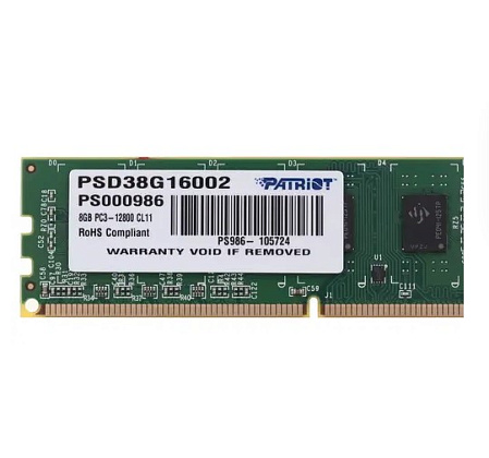 Модуль памяти DIMM 8Gb DDR3 PC12800 1600Mhz Patriot Memory (PSD38G16002)