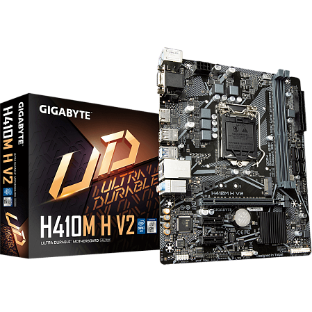 Материнская плата Gigabyte H410M H V2 H470 Socket-1200 2xDDR4, 4xSATA3, 1xM.2, 1xPCI-E16x, 2xUSB3.2, D-Sub, HDMI, Glan, mATX