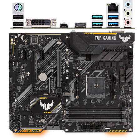 Материнская плата ASUS TUF B450-Plus Gaming B450 Socket AM4 4xDDR4, 6xSATA3, RAID, 1xM.2, 2xPCI-E16x, 4xUSB3.1, 1xUSB3.1 Type C, DVI-D, HDMI, Glan, ATX