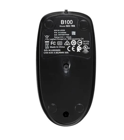Мышь Logitech B100 Optical Mouse Black