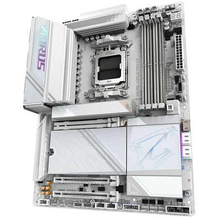 Материнская плата Gigabyte X870E AORUS Pro Ice Socket-AM5 AMD X870E 4xDDR5, 4xSATA3, RAID, 4xM.2, 3xPCI-E16x, 7xUSB3.2, 2xUSB3.2 Type C, DP, HDMI, WiFi, Glan, ATX Ret