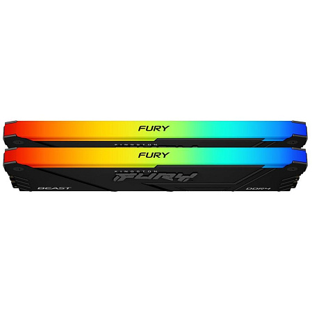 Модуль памяти DIMM 16Gb 2х8Gb DDR4 PC25600 3200MHz Kingston Fury Beast RGB Black (KF432C16BB2AK2/16)