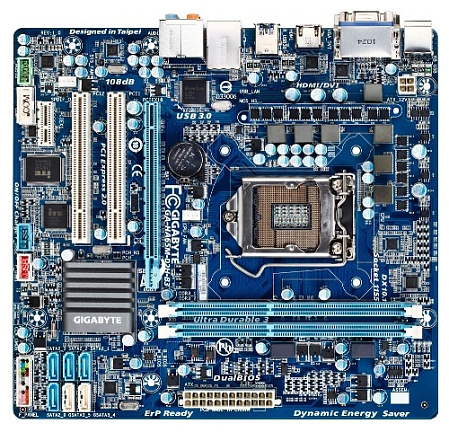 Материнская плата Gigabyte GA-HA65M-D2H-B3 Soc-1155, H61, 2xDDR3, 2xSATA3,  1xPCI-E, 2xUSB3.0, GLan mATX