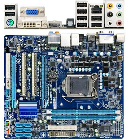 Материнская плата Gigabyte GA-H55M-S2H Soc-1156, H55, 2xDDR3, 2xPCI-E, GLan mATX