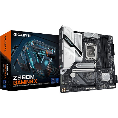 Материнская плата Gigabyte Z890M Gaming X Z890 Soc-1851 4xDDR5, 4xSATA3, RAID, 3хM.2, 2xPCI-E16x, 3xUSB3.2, DP, HDMI, 2.5Glan, mATX