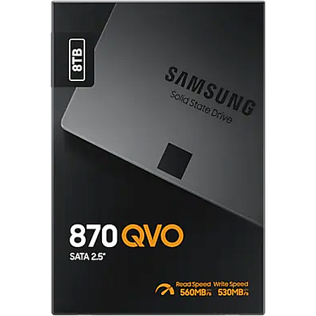 Внутренний SSD-накопитель 8000Gb Samsung 870 QVO (MZ-77Q8T0BW) SATA3 2.5"