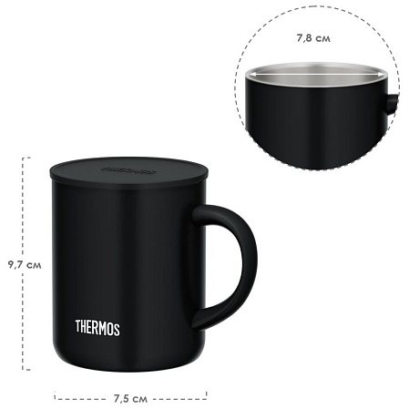 THERMOS Термокружка JDG-352C SMB, черный, 0,35 л.