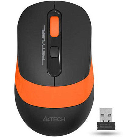 Мышь беспроводная A4Tech Fstyler FG10S Black/Orange silent Wireless