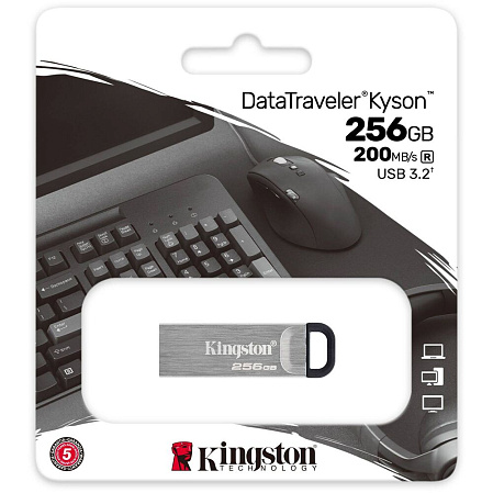 USB Flash накопитель 256GB Kingston DataTraveler Kyson (DTKN/256GB) USB 3.2 Черно-серебристый