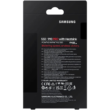 Внутренний SSD-накопитель 1000Gb Samsung 990 Pro with Heatsink (MZ-V9P1T0CW) M.2 2280 PCI-E 4.0 x4