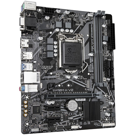 Материнская плата Gigabyte H410M H V2 2.1 Q470 Socket-1200 2xDDR4, 4xSATA3, 1xM.2, 1xPCI-E16x, 2xUSB3.2, D-Sub, HDMI, Glan, mATX