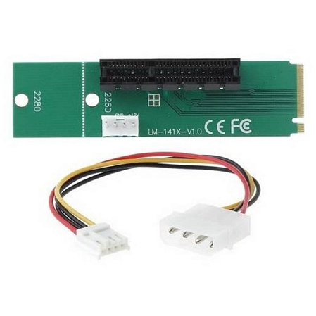 Адаптер M.2 M Key Male на PCI-E 4X Female x4 LM-141X