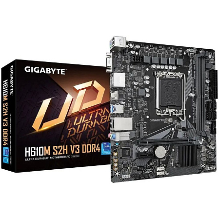 Материнская плата Gigabyte H610M S2H V3 DDR4 H610 Socket-1700 2xDDR4, 4xSATA3, 1xM.2, 1xPCI-E16x, 2xUSB3.2, D-Sub, DP, HDMI, Glan, mATX