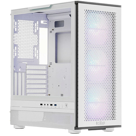 Корпус ATX Miditower PcCooler ME200 Mesh WH White