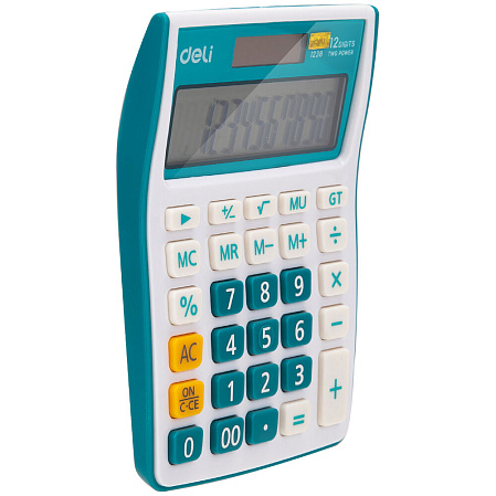 Калькулятор Deli E1238/BLUE синий 12-разр.
