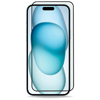Защитное стекло для Apple iPhone 16 Plus\15 Plus Zibelino 3D, на весь экран, с черной рамкой