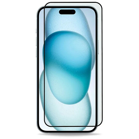 Защитное стекло для Apple iPhone 16 Plus\15 Plus Zibelino 3D, на весь экран, с черной рамкой