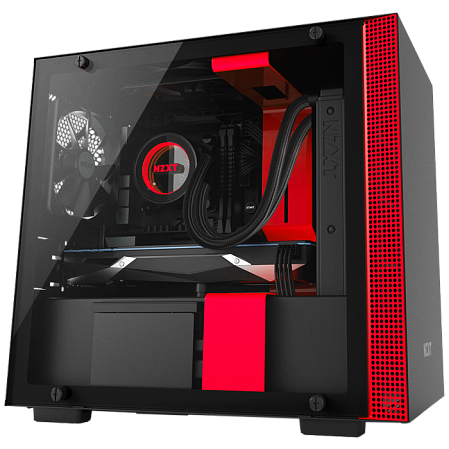 Корпус Mini-ITX Minitower NZXT H200 CA-H200B-BR Mini-ITX Black/Red