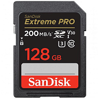 Карта памяти SecureDigital 128Gb SanDisk Extreme Pro SDXC Class 10 V30 U3 (SDSDXXD-128G-GN4IN)