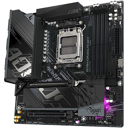 Материнская плата Gigabyte X870M AORUS Elite Wifi7 Socket-AM5 AMD X870 4xDDR5, 2xSATA3, RAID, 2xM.2, 2xPCI-E16x, 6xUSB3.2, 2xUSB3.2 Type C, HDMI, 2.5Glan, mATX Ret