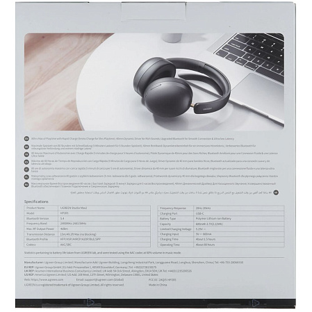 Bluetooth гарнитура Ugreen HP205 (45018) Studio Max2 Light Black