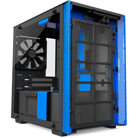 Корпус Mini-ITX Minitower NZXT H200i CA-H200W-BL Mini-ITX Black/Blue