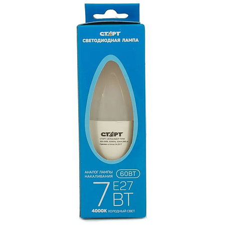 Светодиодная лампа СТАРТ LEDCandleE27 7W40 4680024811378