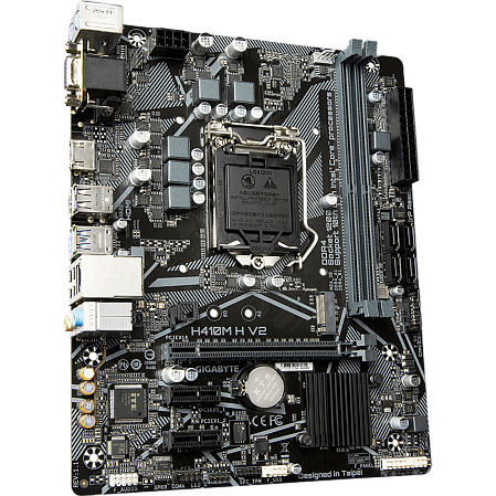 Материнская плата Gigabyte H410M H V2 H470 Socket-1200 2xDDR4, 4xSATA3, 1xM.2, 1xPCI-E16x, 2xUSB3.2, D-Sub, HDMI, Glan, mATX