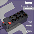Сетевой фильтр BURO 800SH-1.8-B 8 розеток 1.8м черный