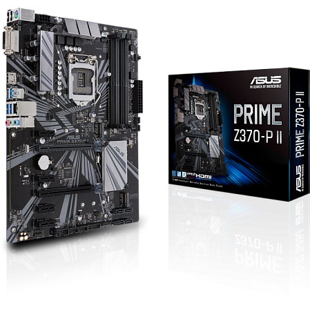 Материнская плата ASUS Prime Z370-P II Socket-1151v2 4xDDR4, 4xSATA3, RAID, 2xM.2, 2xPCI-E16x, 4xUSB3.0, DVI-D, HDMI, Glan, ATX