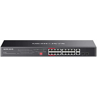 Коммутатор Mercusys MS120GP 20 ports 16 ports PoE+ 10/100/1000Mbps неуправляемый