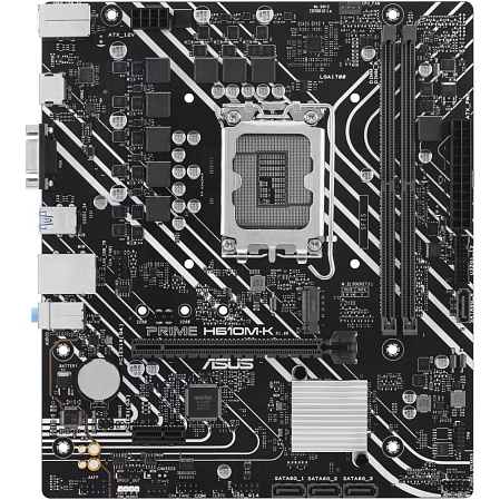 Материнская плата ASUS Prime H610M-K H610 Socket-1700 2xDDR5, 4xSATA3, 1xM.2, 1xPCI-E16x, 2xUSB3.2, D-Sub, HDMI, Glan, mATX