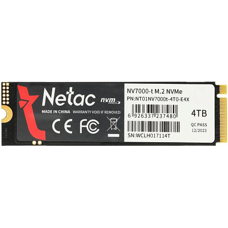 Внутренний SSD-накопитель 4000Gb Netac NV7000-t NT01NV7000T-4T0-E4X M.2 2280 PCIe NVMe 4.0 x4