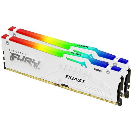 Модуль памяти DIMM 32Gb 2х16Gb DDR5 PC48000 6000MHz Kingston Fury Beast RGB White EXPO (KF560C30BWEAK2-32)