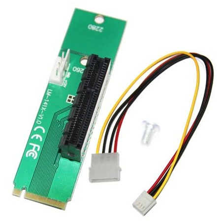 Адаптер M.2 M Key Male на PCI-E 4X Female x4 LM-141X