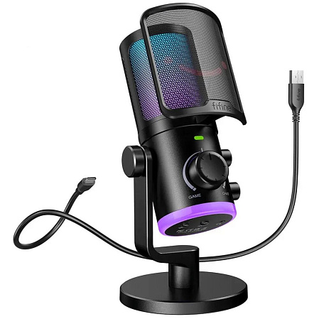 Микрофон  Fifine AmpliGame AM6 USB Black