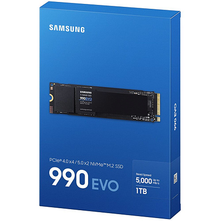 Внутренний SSD-накопитель 1000Gb Samsung 990 Evo (MZ-V9E1T0BW) M.2 2280 PCI-E 4.0 x4 (5.0 x2)