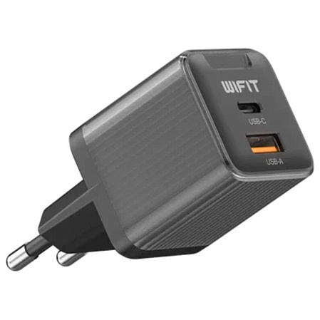 Сетевое зарядное устройство Wifit WiCharge GC1 45W USB A + Type-C черное