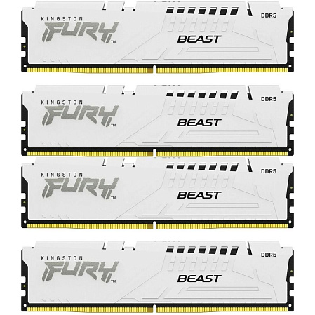 Модуль памяти DIMM 128Gb 4х32Gb DDR5 PC44800 5600MHz Kingston Fury Beast White (KF556C40BWK4-128)