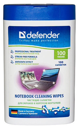 Салфетки для ноутбука Defender 100шт. Туба. (30101)