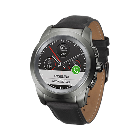 Умные часы MyKronoz ZeTime Premium Petite Titan (кожаный ремешок цвет черный)