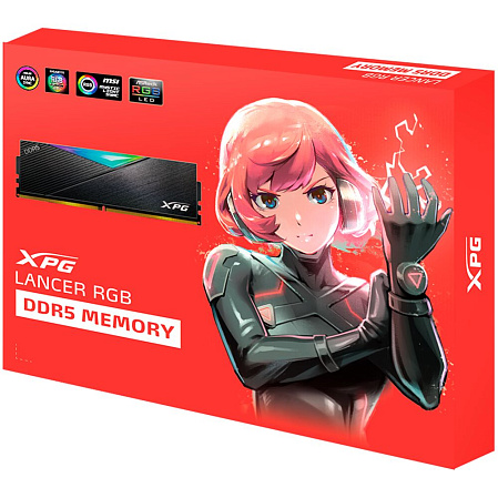 Модуль памяти DIMM 32Gb 2х16Gb DDR5 PC51200 6400MHz ADATA XPG Lancer RGB Black (AX5U6400C3216G-DCLARBK)