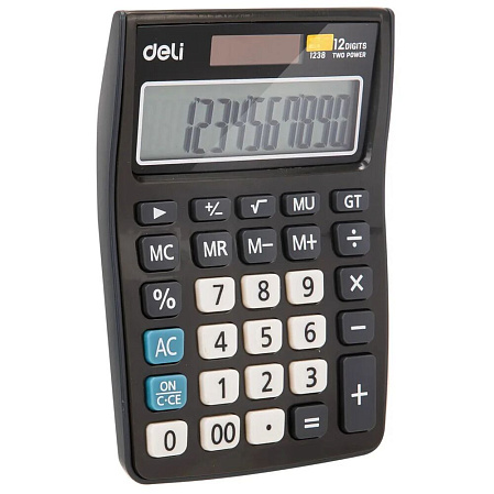 Калькулятор Deli E1238black черный 12-разр.