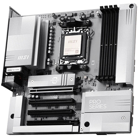 Материнская плата MSI Pro B850M-A WiFi PZ Socket-AM5 AMD B850 4xDDR5, 4xSATA3, RAID, 2xM.2, 4xPCI-E16x, 6xUSB3.2, 2xUSB3.2 Type C, DP, HDMI, WiFi, 5Glan, mATX Ret
