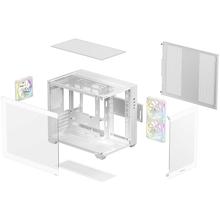 Корпус MicroATX Minitower Deepcool CG330 3F WH белый